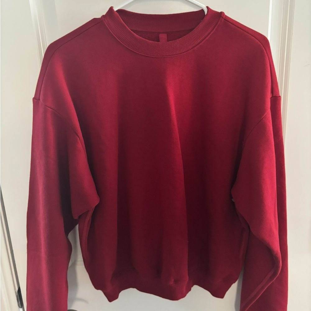 Skims Cotton Fleece Crewneck- Limited Edition Brick